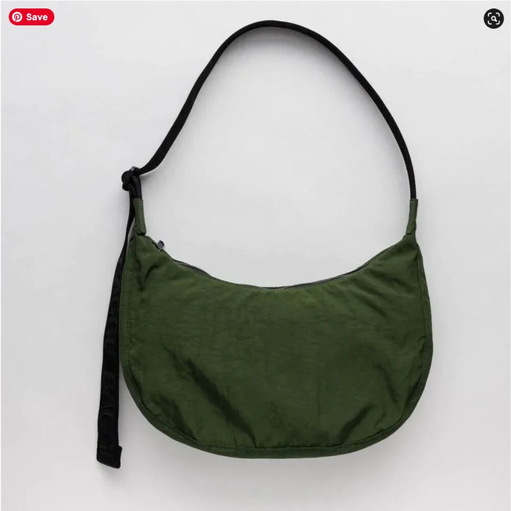 nwt BAGGU Medium Nylon Crescent Bag Bay Laurel Green Retired Color